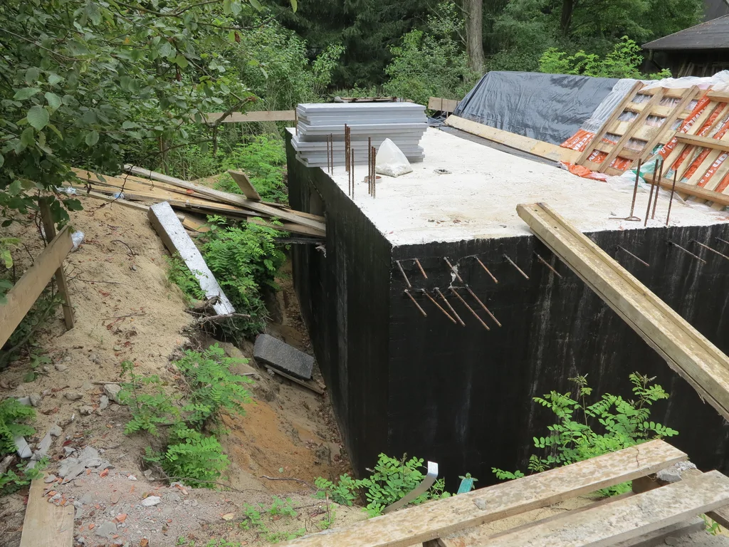 wykonana piwnica przygotowywana do zasypek 